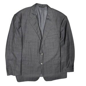 Samuelsohn Loro Piana Blazer Check Super 130's Wool Grey Sport Coat 46R